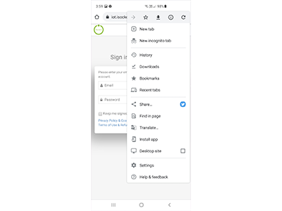 How to install Progressive Web App (PWA) for iSocket IoT Portal on Android - Step 2